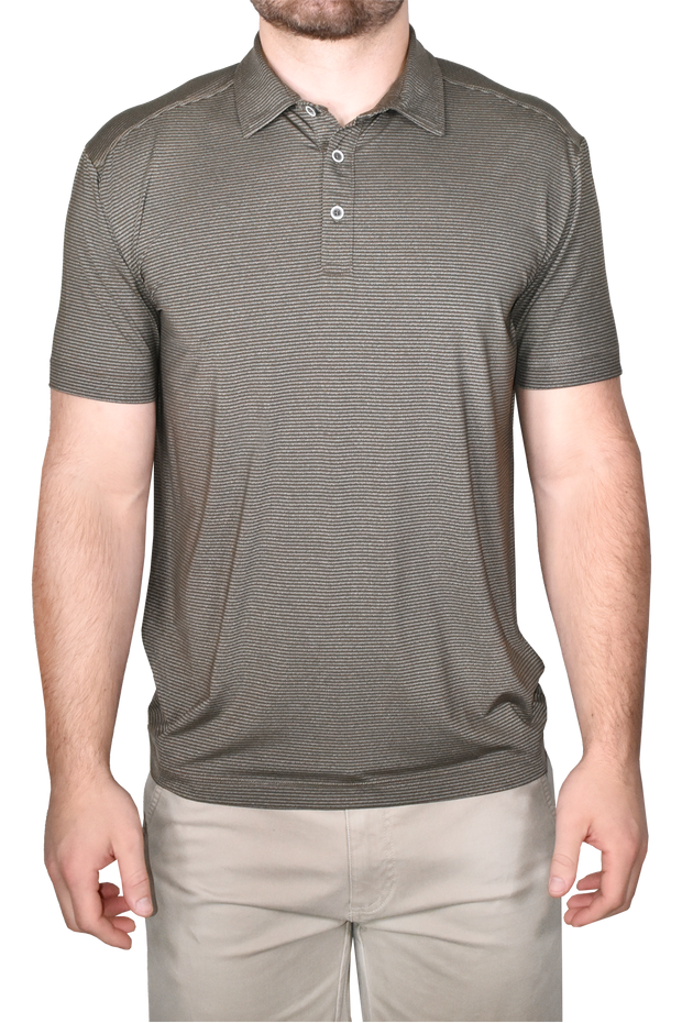 Two Tone Stretch Polo, Olive