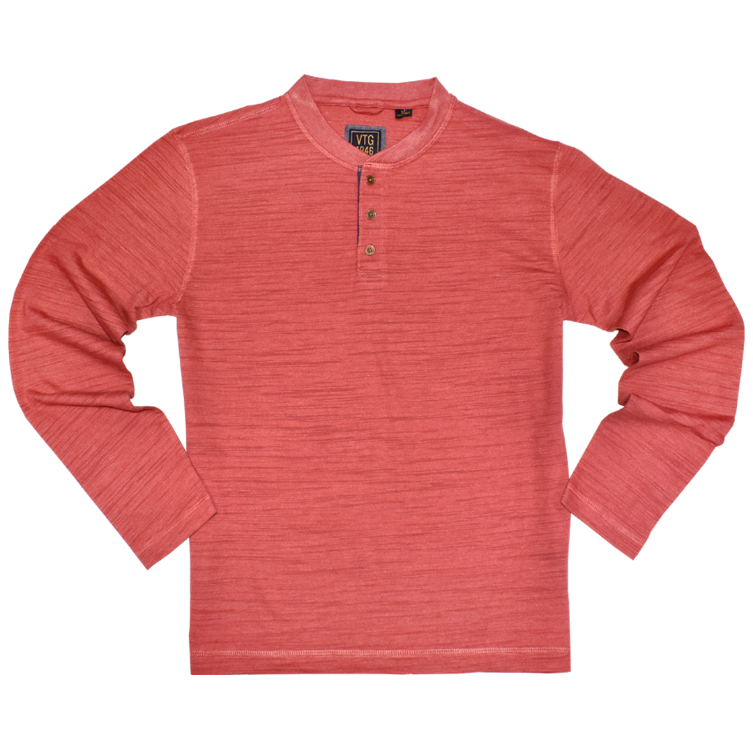 Burnout Slub Heather Knit Jersey Henley