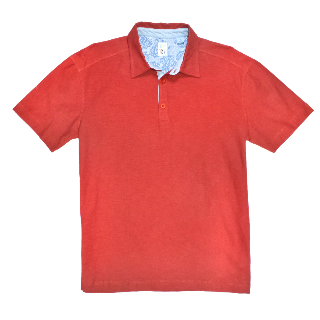 Garment Dyed Slub Knit Polo