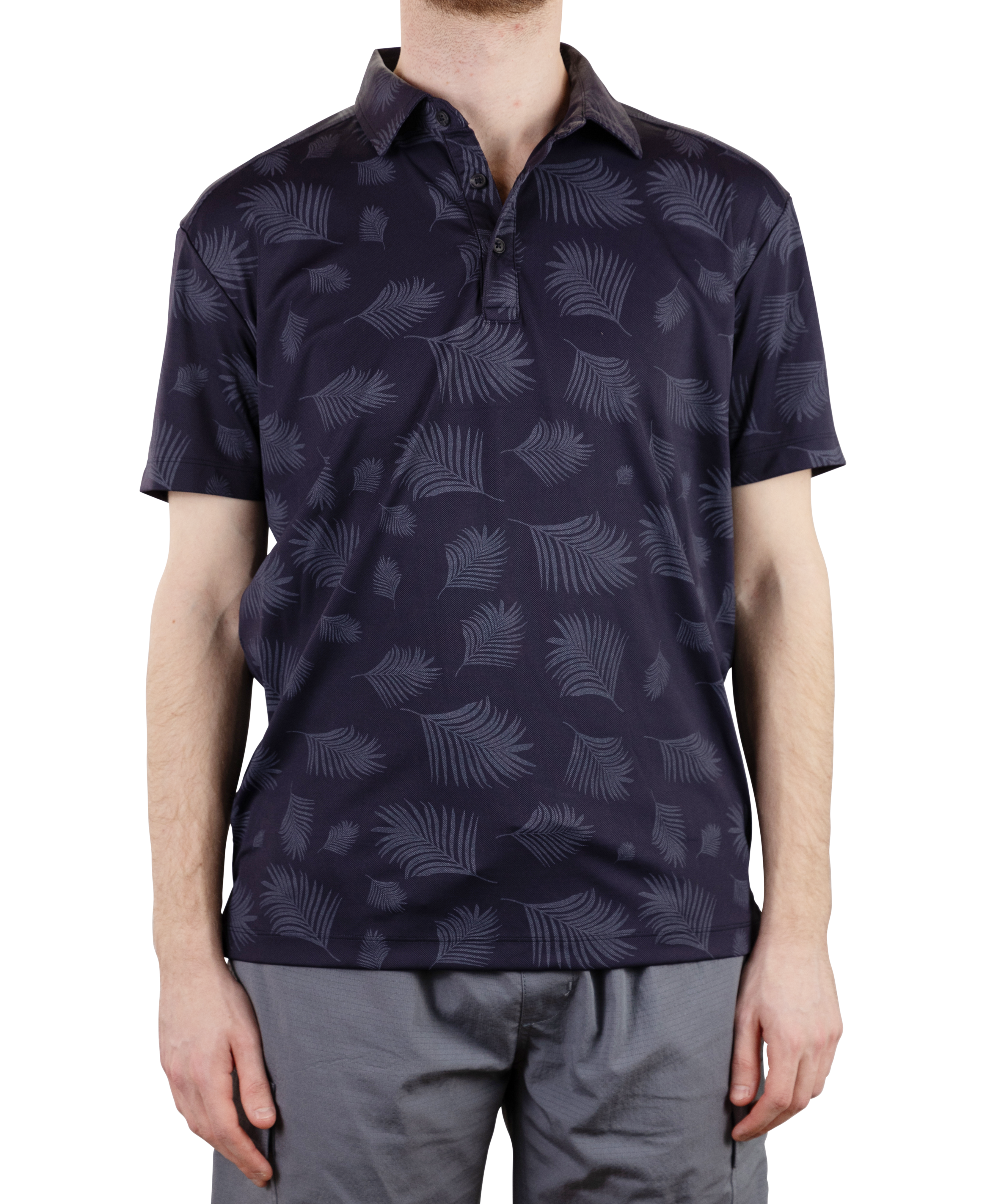 Two Tone Floral Printed Pique Polo