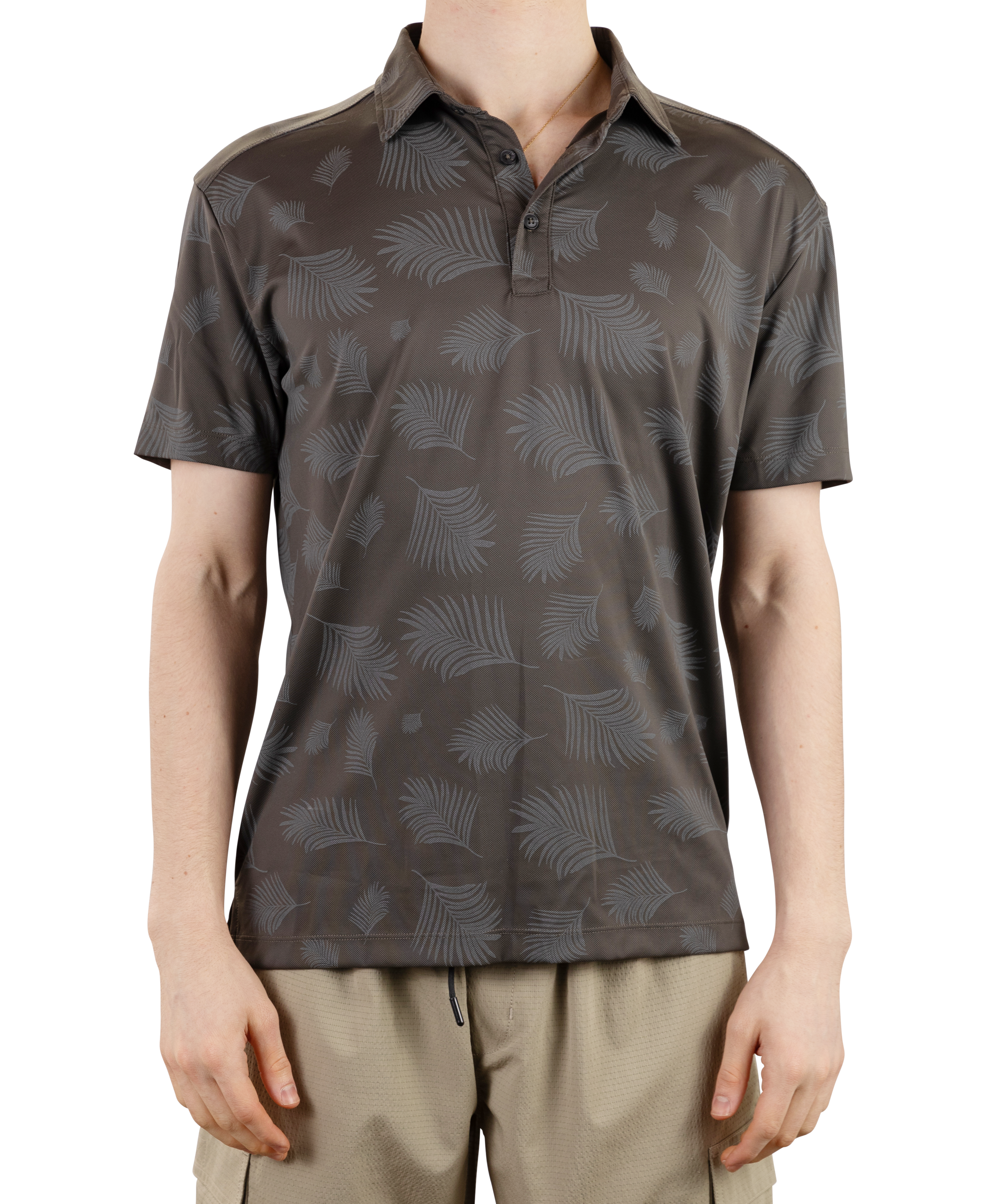 Two Tone Floral Printed Pique Polo