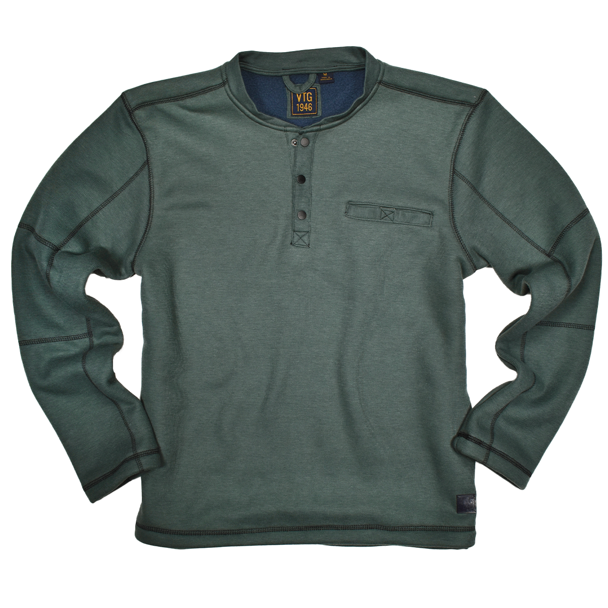 Fleece Lined Rib Henley