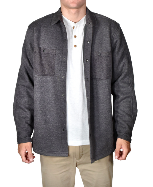 トップス vintage pleats shirt jacket dv Fleece Lined Heathered Rib Shirt Jacket – Vintage 1946