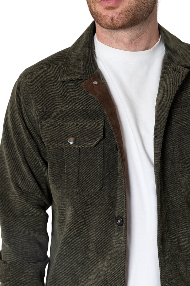Chevron Twill Shirt Jacket