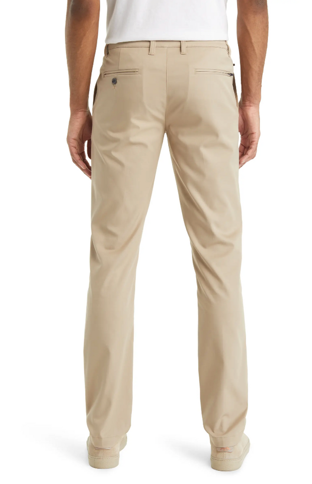 Poly Stretch Flat Front Performance Pant, Tan