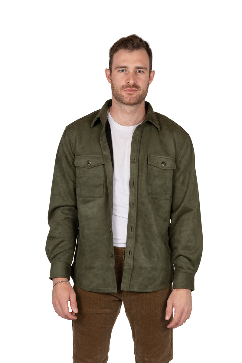 Sueded Over Shirt - Olive