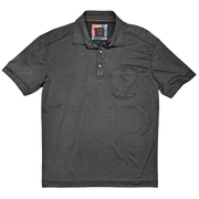 Hybrid Micro Pique Polo, Char Black Heather