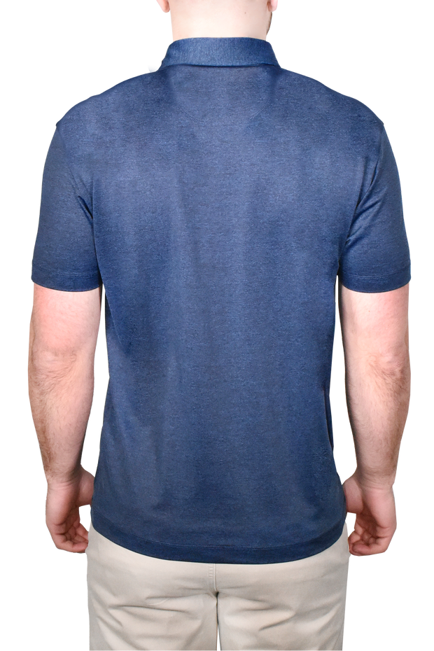 Hybrid Micro Pique Polo, Navy Heather