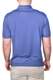 Two Tone Stretch Polo, Slate Blue