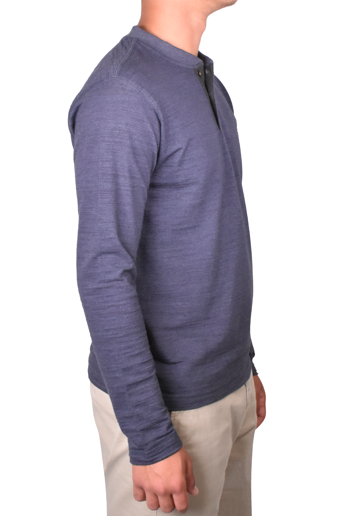 Burnout Slub Heather Knit Jersey Henley