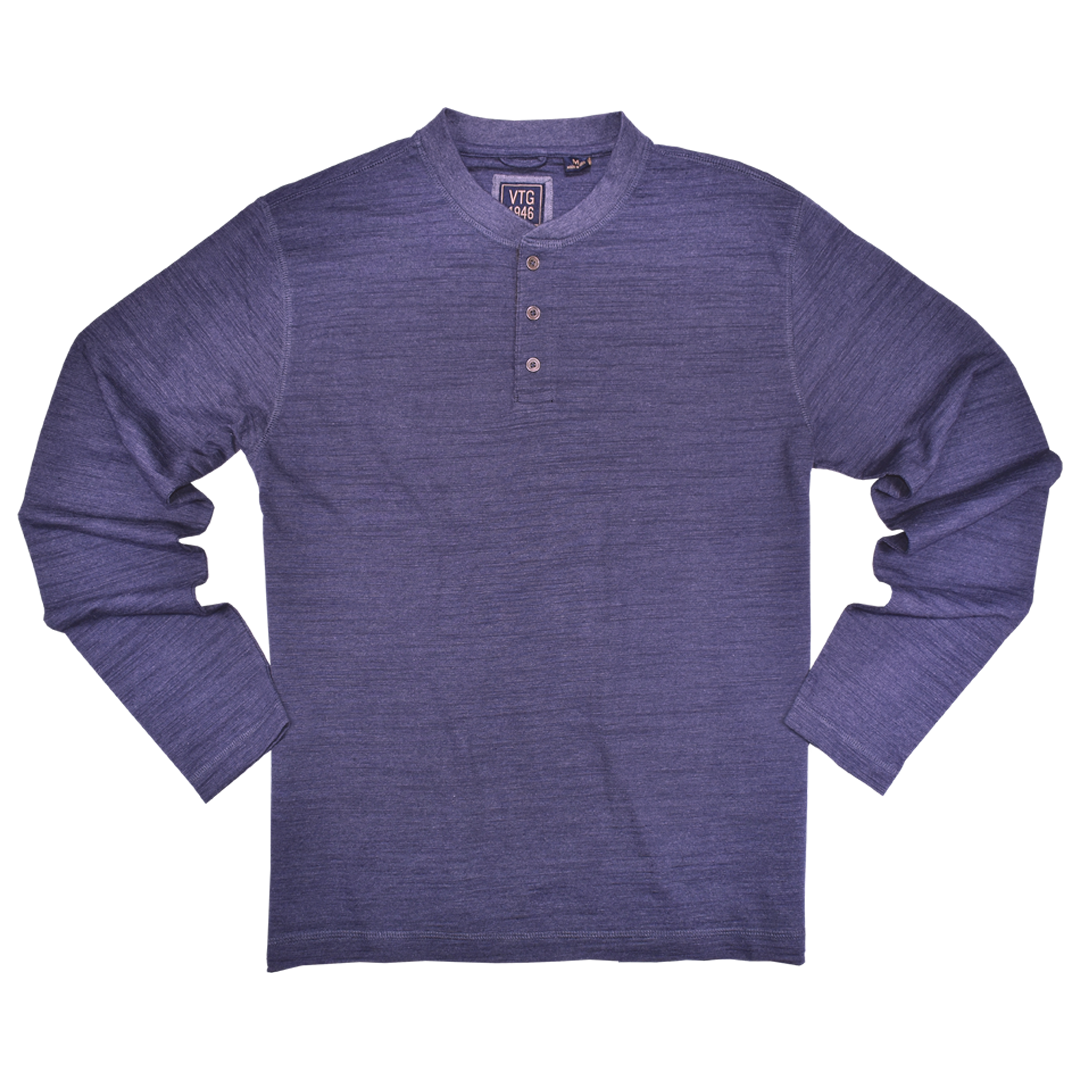 Burnout Slub Heather Knit Jersey Henley