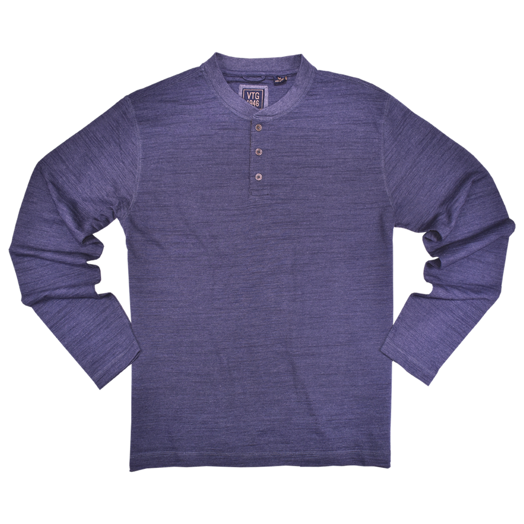 Burnout Slub Heather Knit Jersey Henley