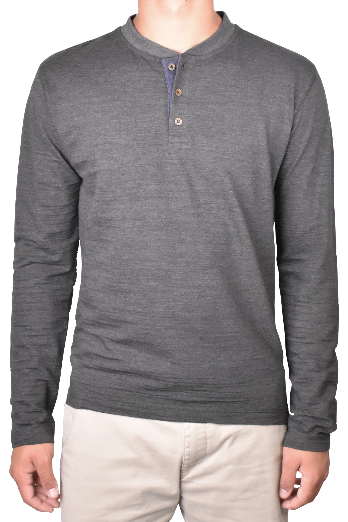 Burnout Slub Heather Knit Jersey Henley