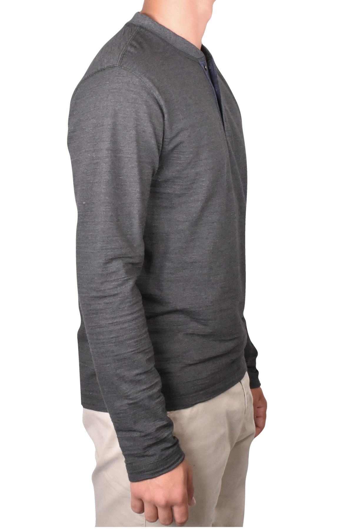 Burnout Slub Heather Knit Jersey Henley