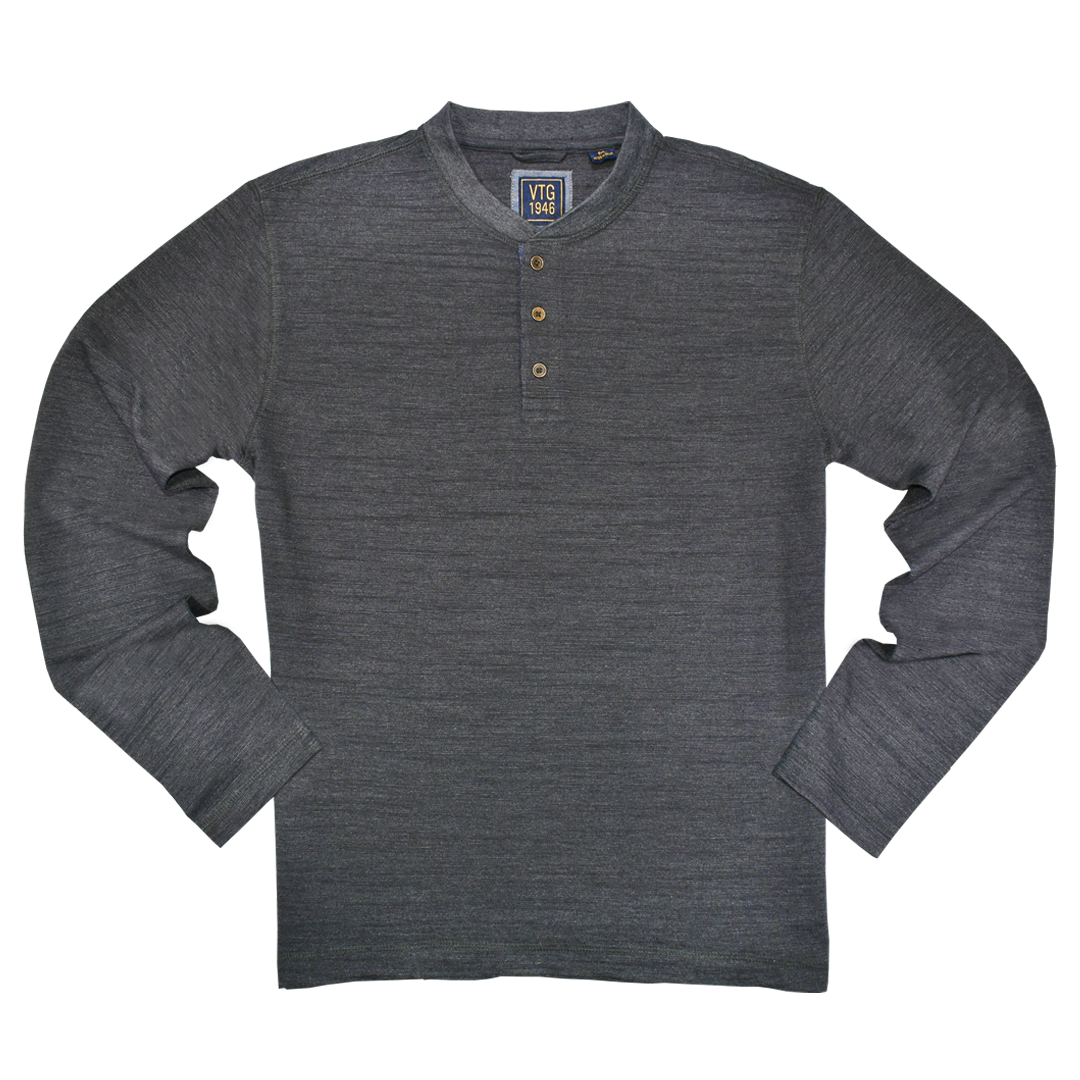 【MODERNIF】Slub Henley Neck Knit Loop_Weft-Super-Slub-Fabric-
