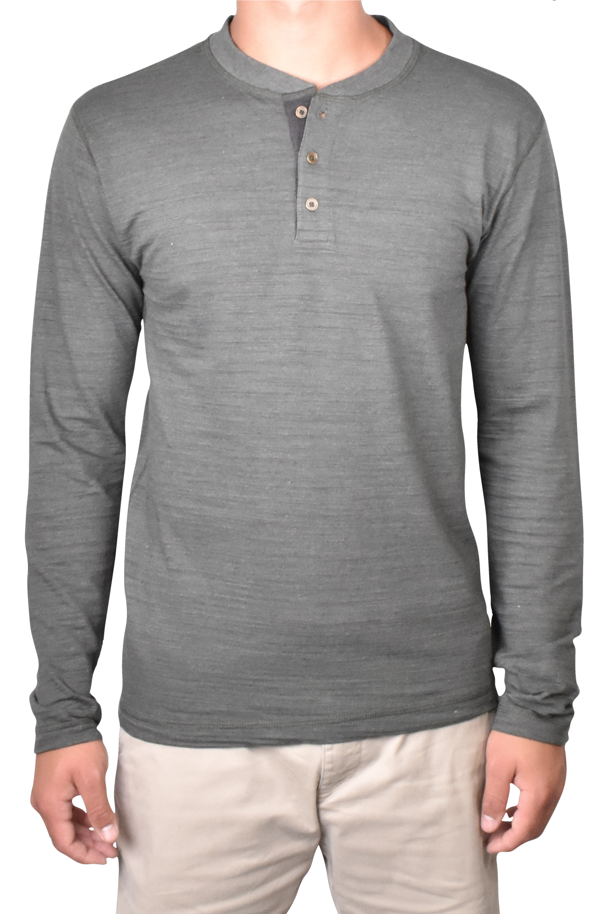 Burnout Slub Heather Knit Jersey Henley