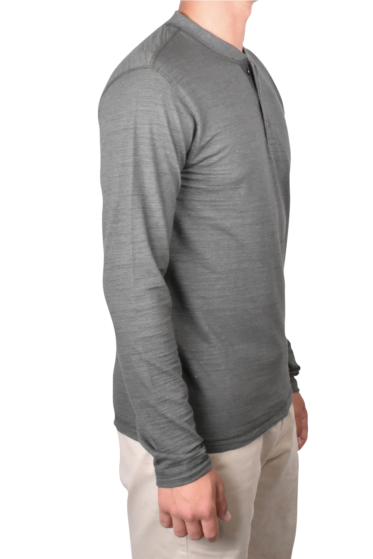 Burnout Slub Heather Knit Jersey Henley