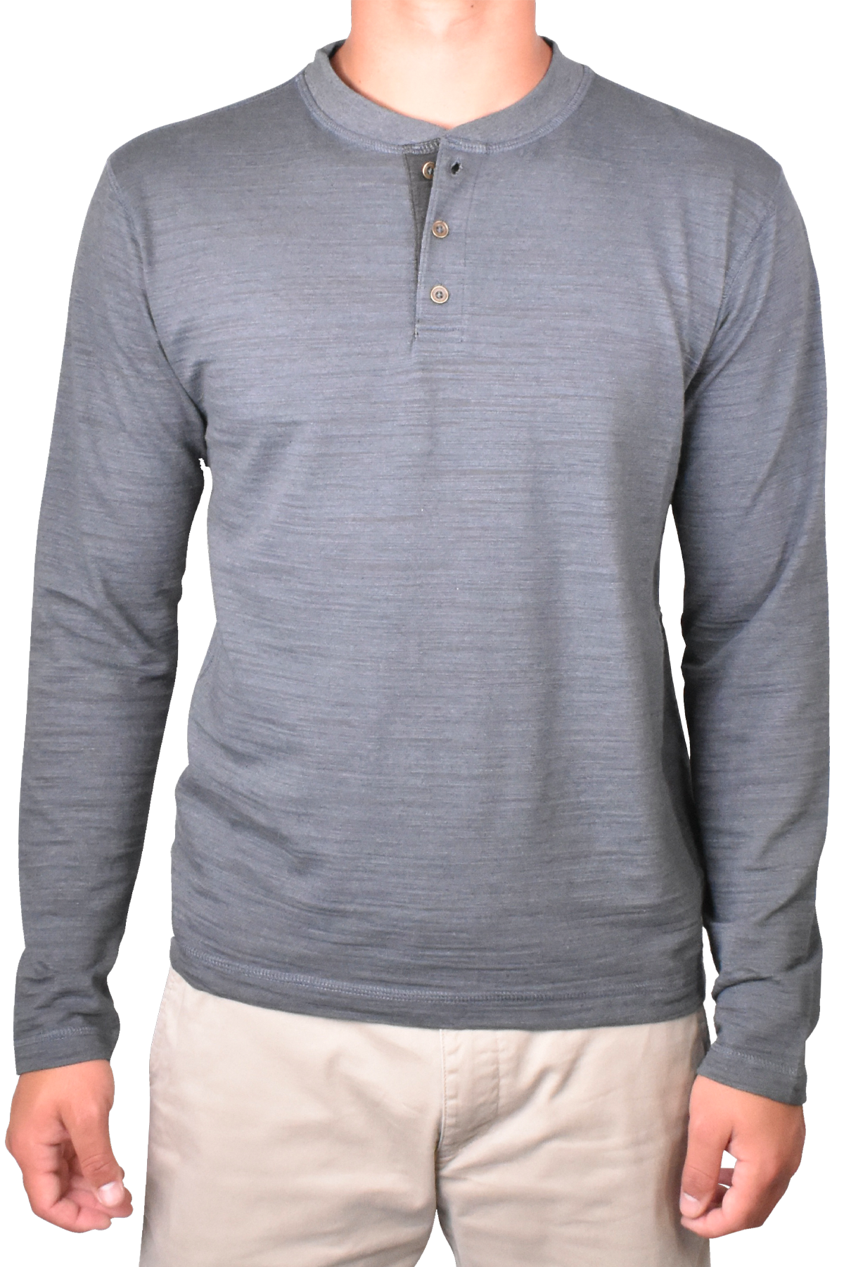 Burnout Slub Heather Knit Jersey Henley