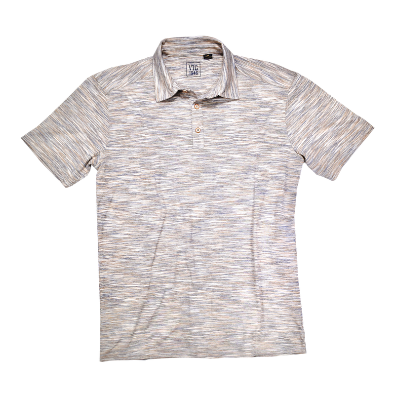 Color Injected Spaced Dyed Jersey Polo - Navy Multi