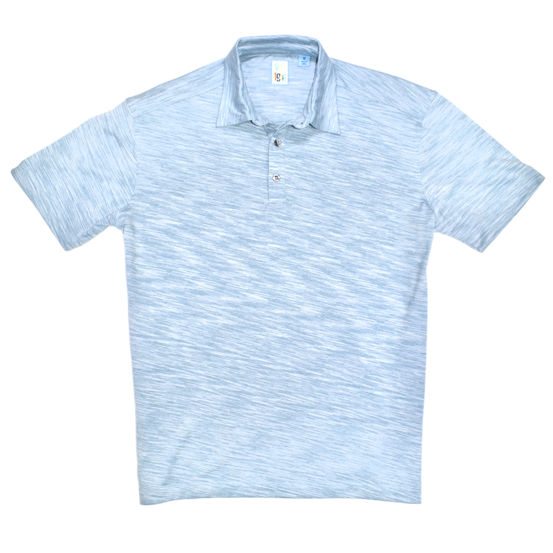 Shadow Dyed Jersey Polo - Skyride Indigo Denim