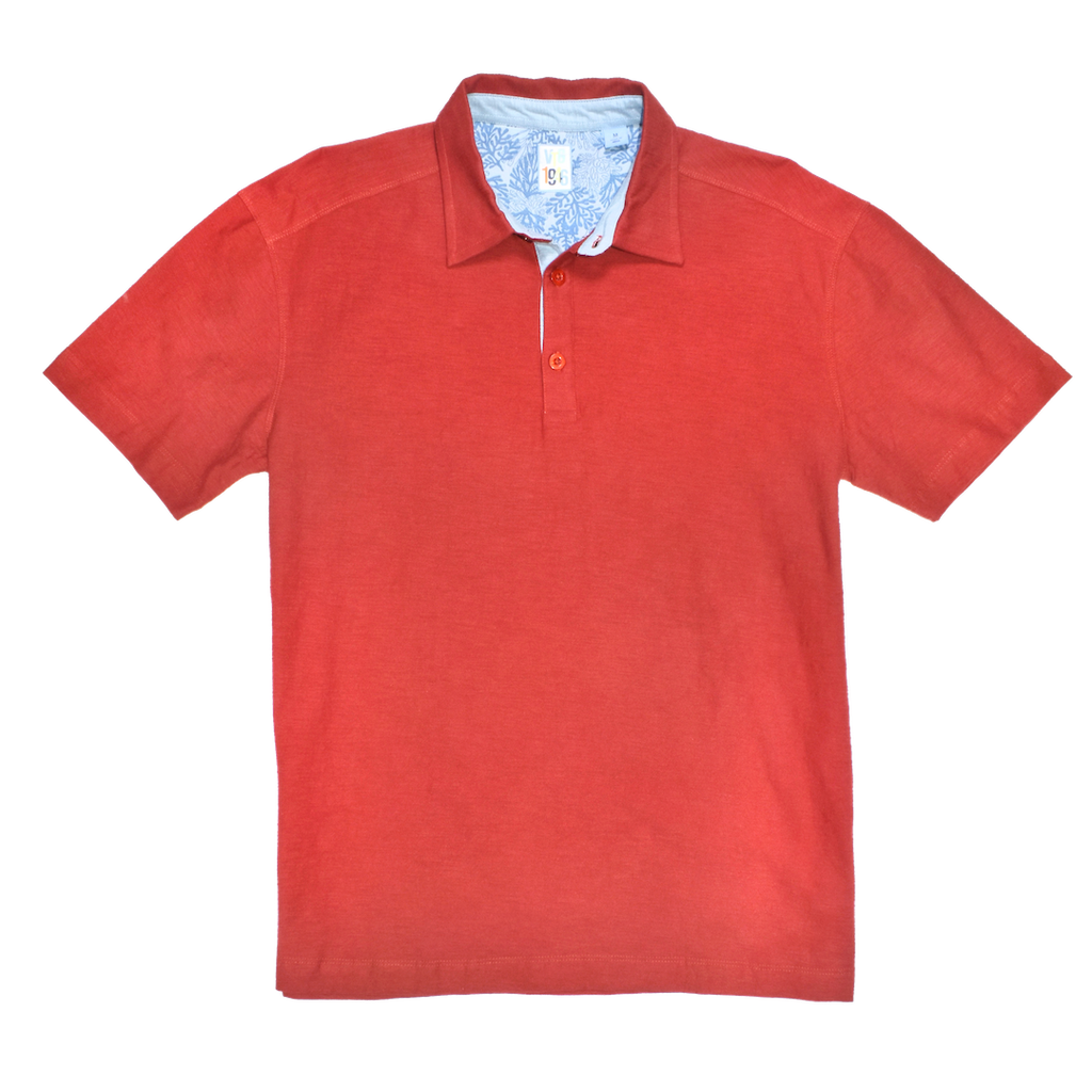 Garment Dyed Slub Knit Polo