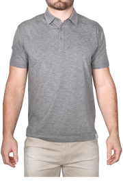 Heather Slub Jersey Polo, Grey