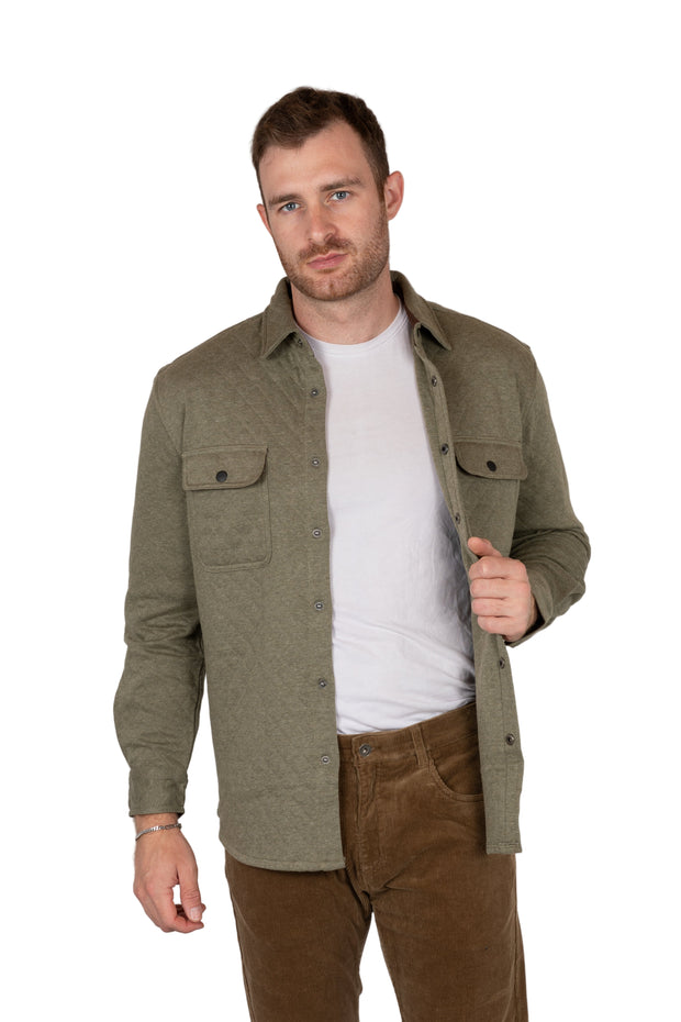 Quilted Knit Shirt Jacket