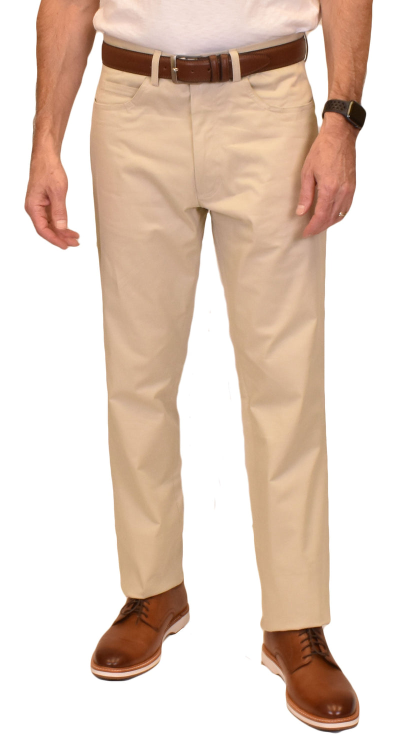 Charleston Khakis Fine Line Stretch Twill, 5 Pocket - Stone