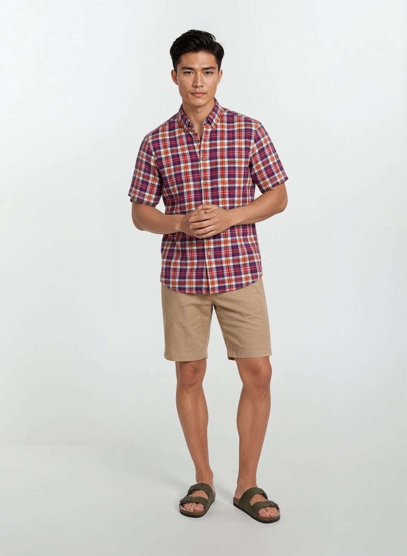 Authentic Indian Madras Shirt - Navy Mix II