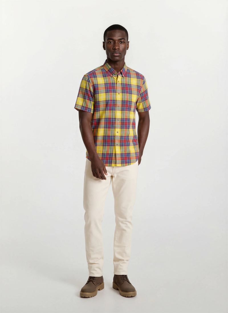 Authentic Indian Madras Shirt - Red Mix II