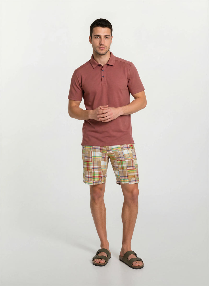 Patch Madras Short - Tan