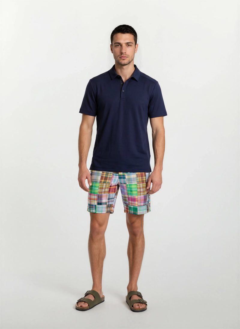Patch Madras Short - Green Apple