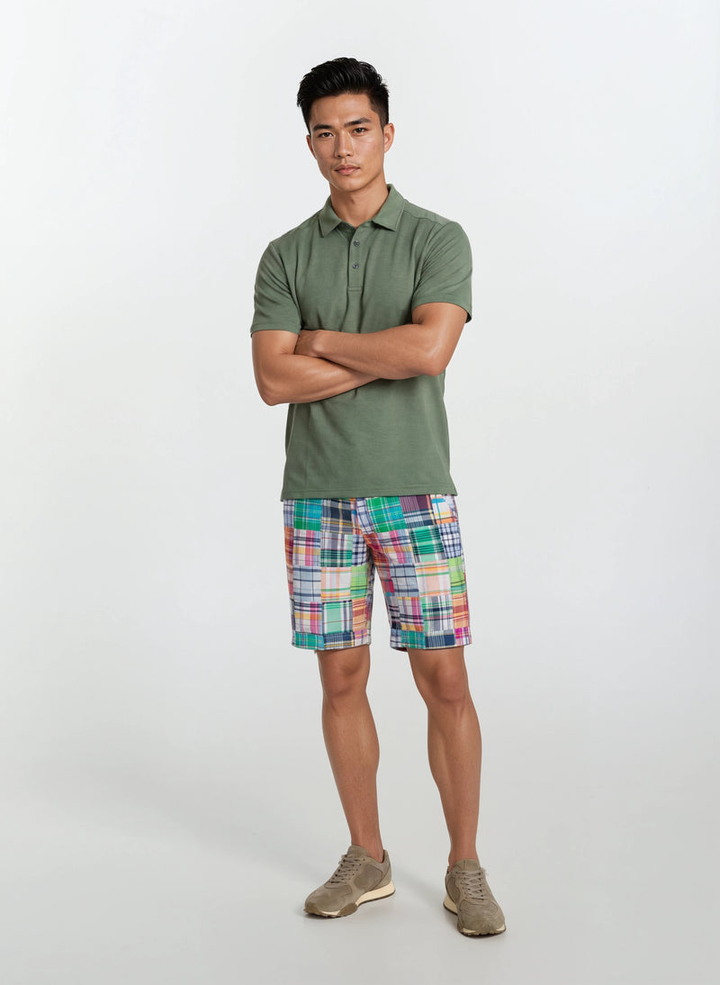 Patch Madras Short - Blueberry