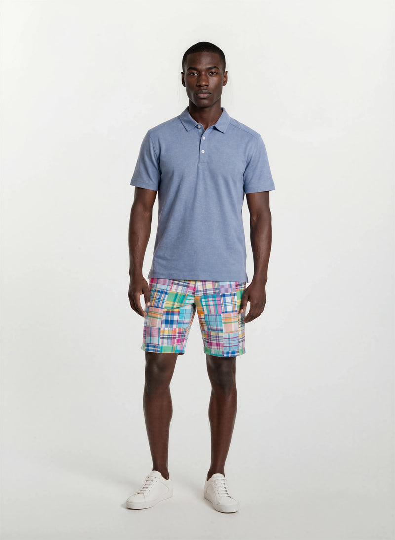 Patch Madras Short - Sky