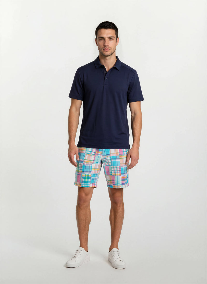 Patch Madras Short - Gulf Blue