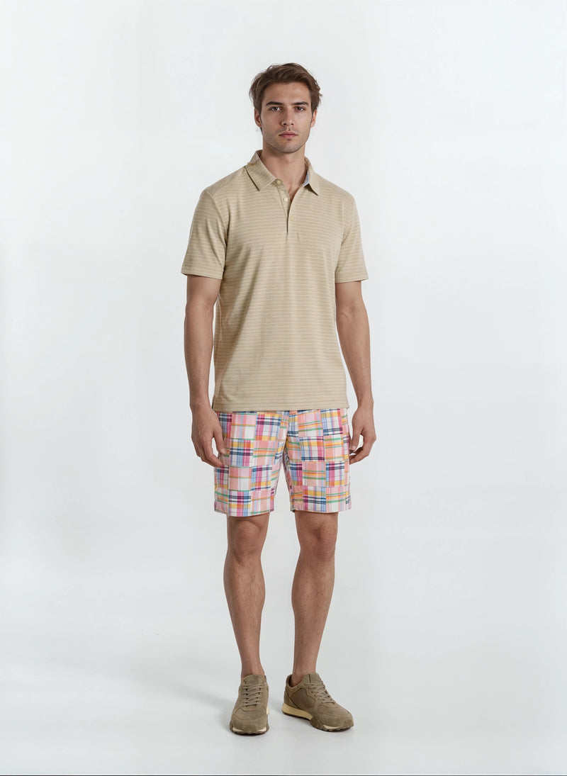 Patch Madras Short - Dusty Pink