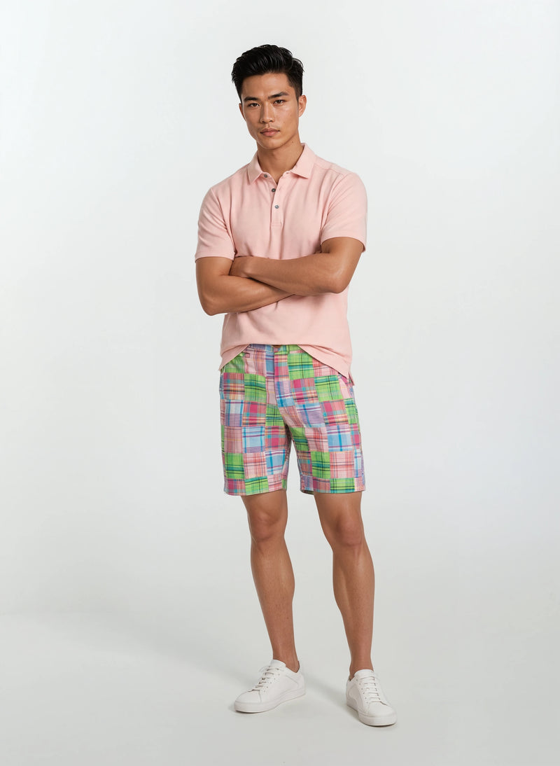 Patch Madras Short - Lt Pink