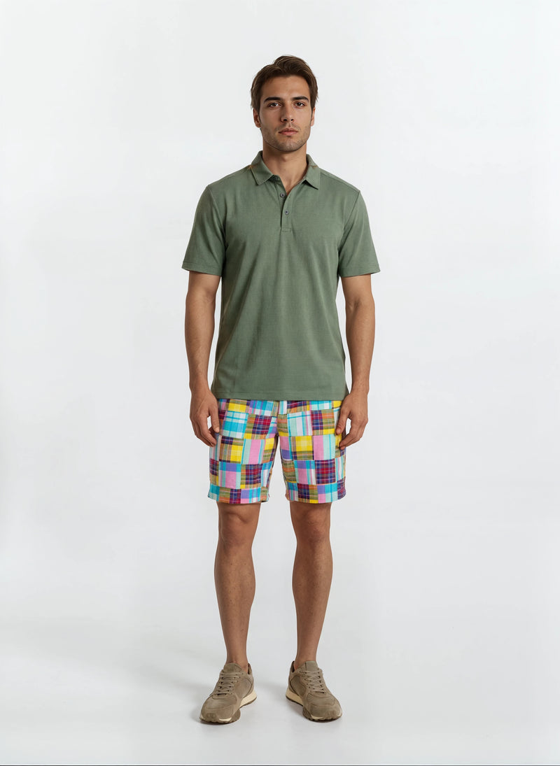 Patch Madras Short - Yellow