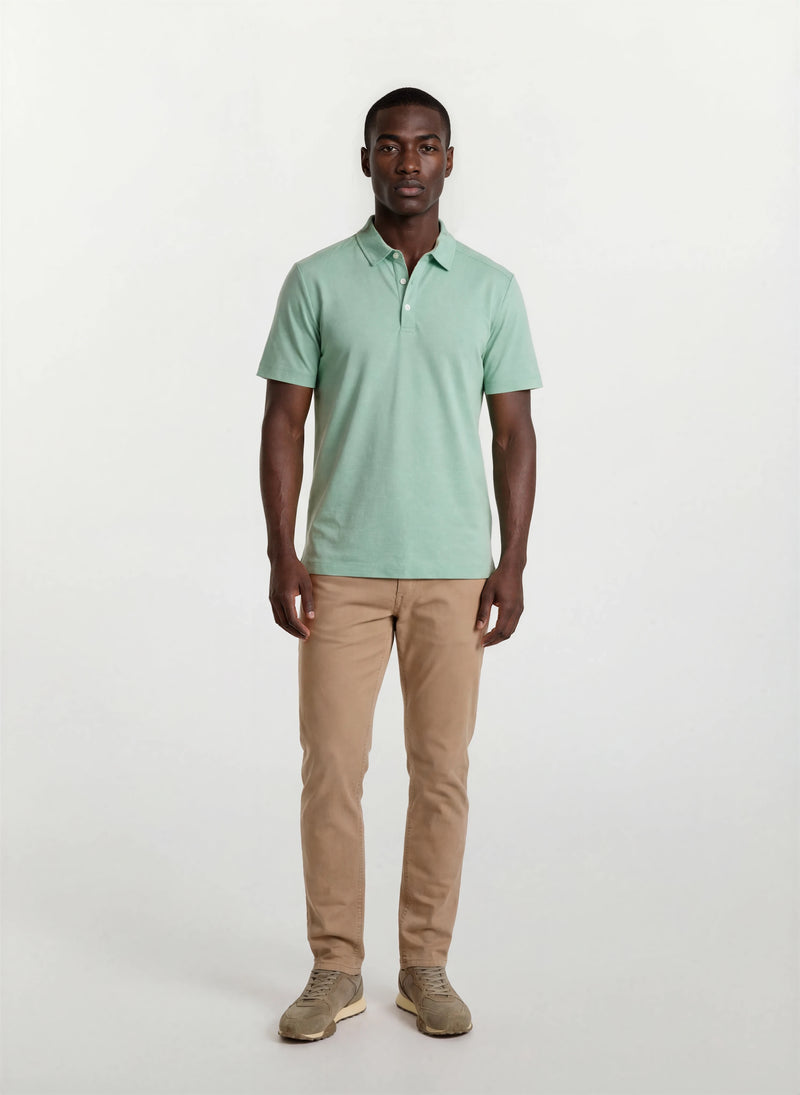 Cotton Tencel Garment Dyed 5-Pocket Pant - Khaki