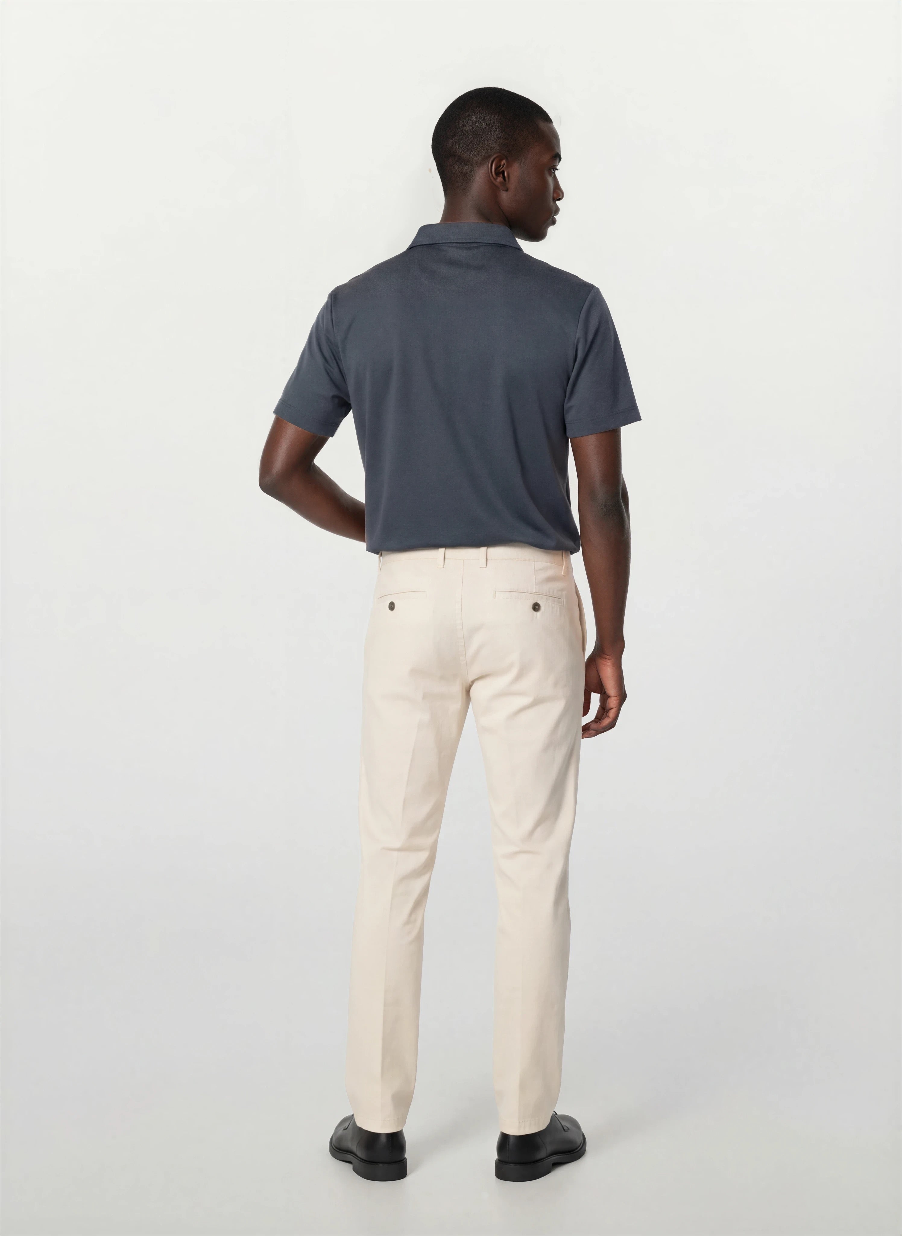 Cotton Tencel Garment Dyed Flat Front Pant