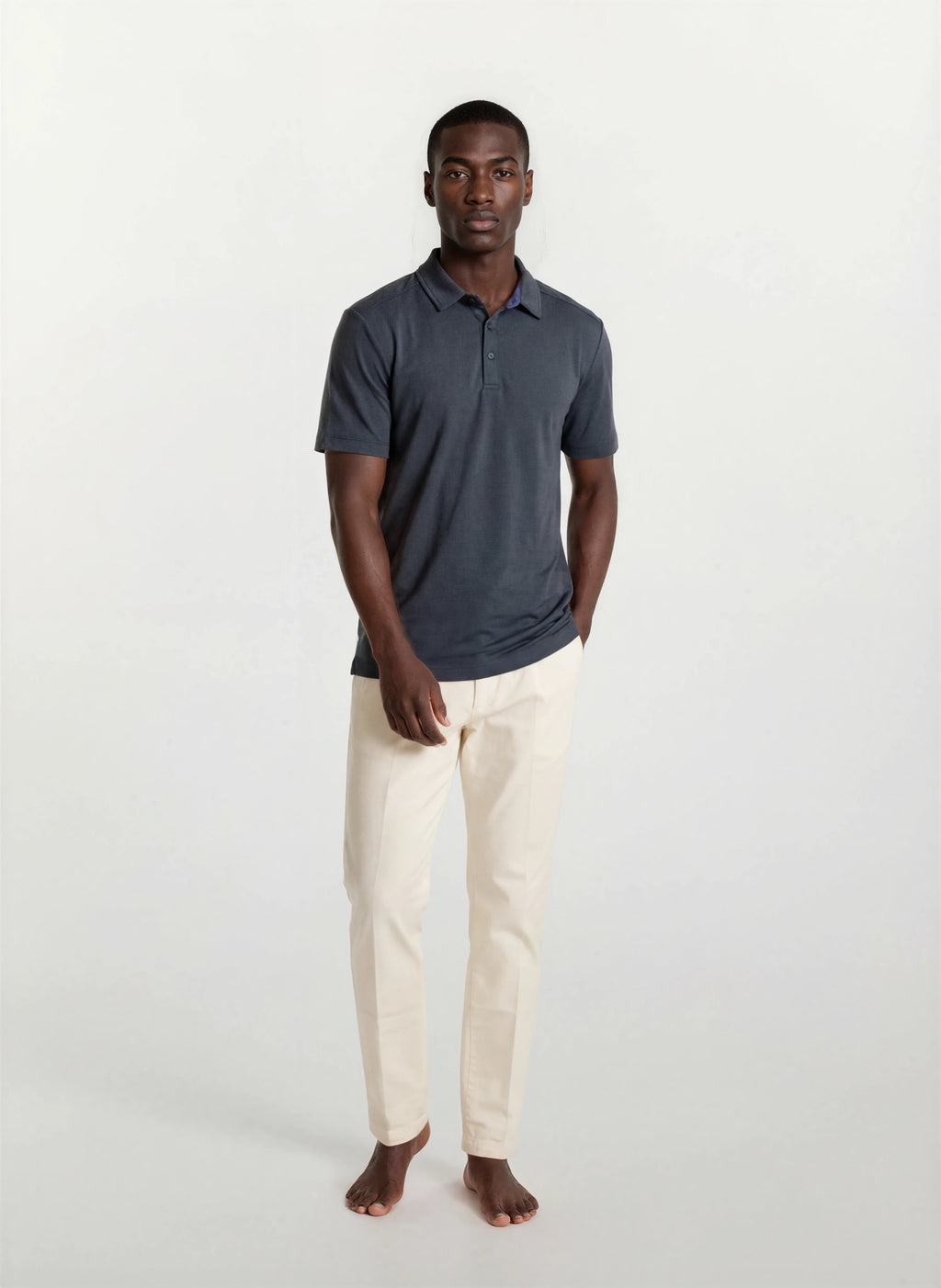 Cotton Tencel Garment Dyed Flat Front Pant