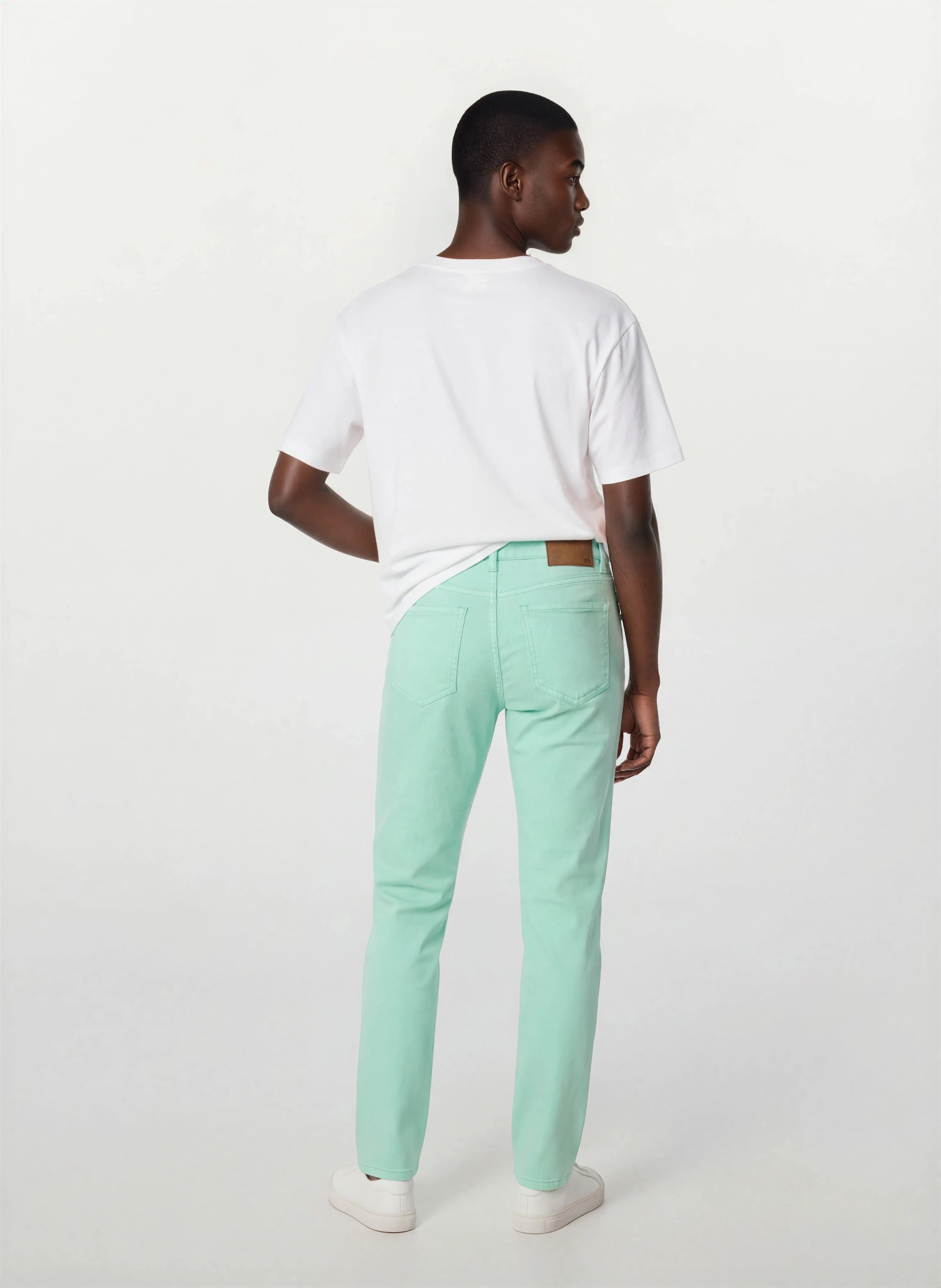 Cotton Tencel Garment Dyed Flat Front Pant