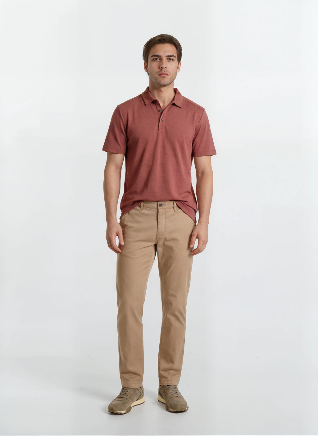 Cotton Tencel Garment Dyed Flat Front Pant
