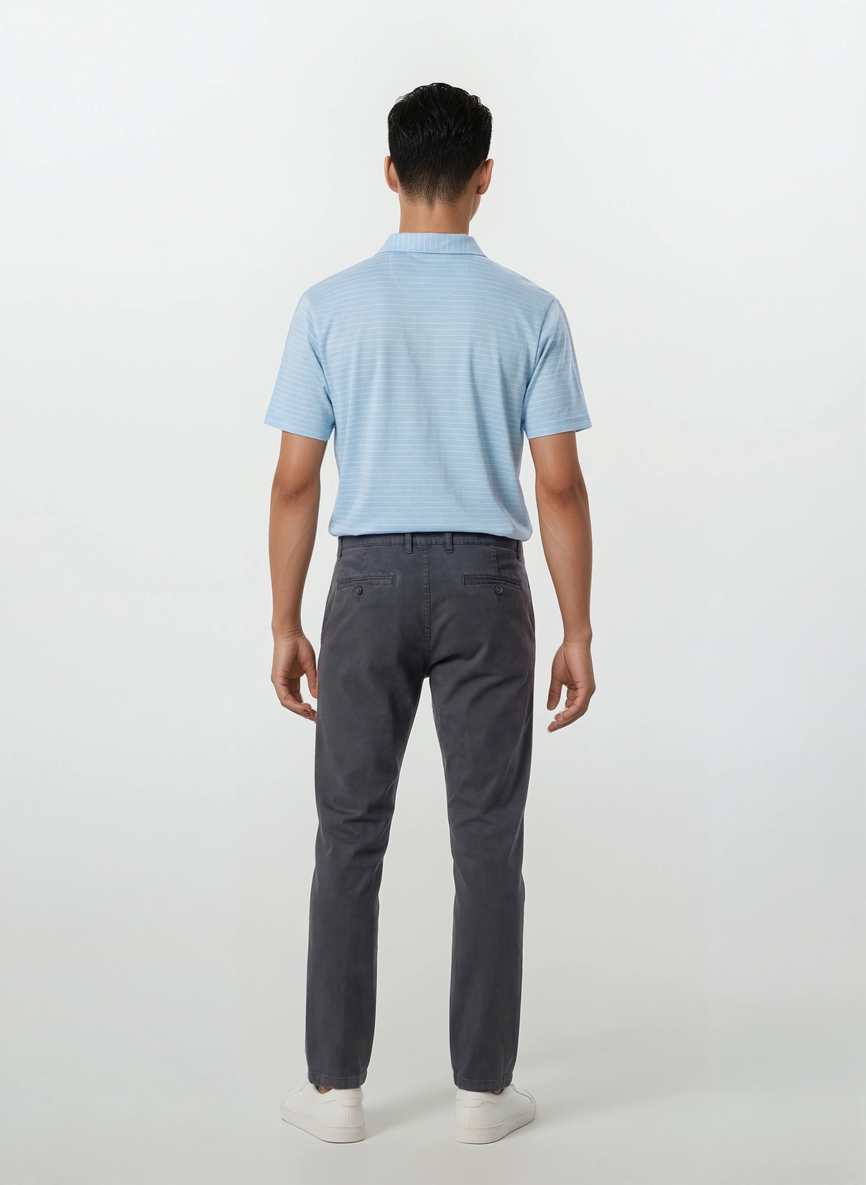 Cotton Tencel Garment Dyed Flat Front Pant