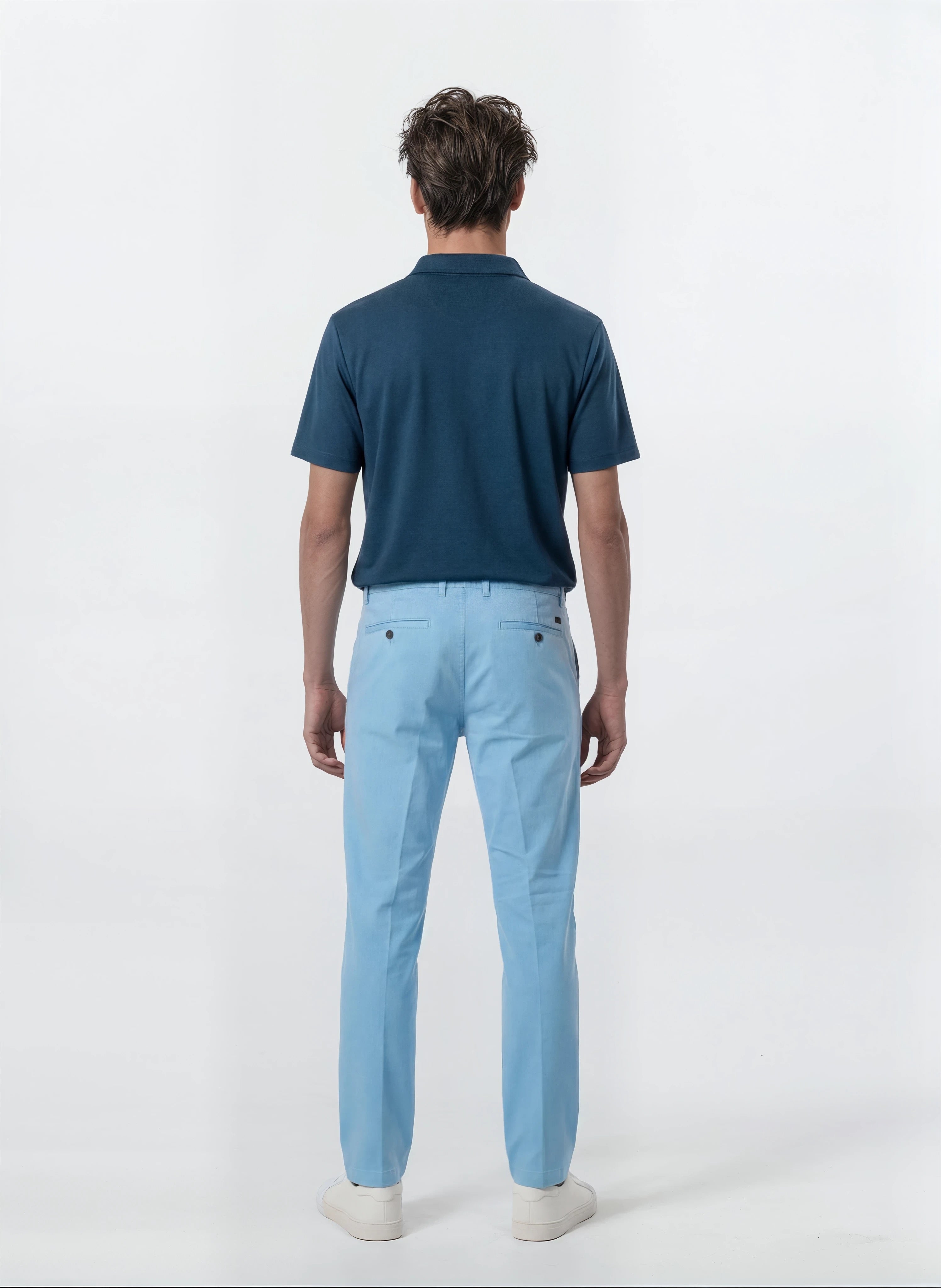 Cotton Tencel Garment Dyed Flat Front Pant