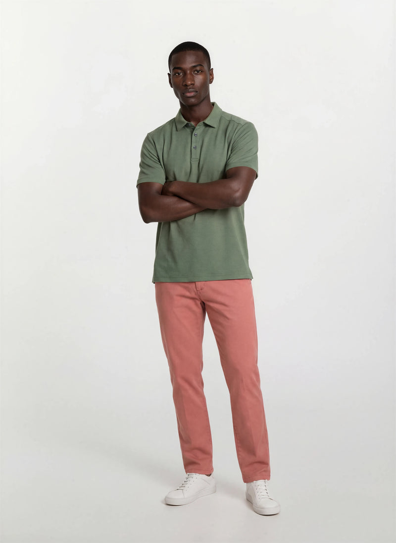 Cotton Tencel Garment Dyed Flat Front Pant - Nantucket