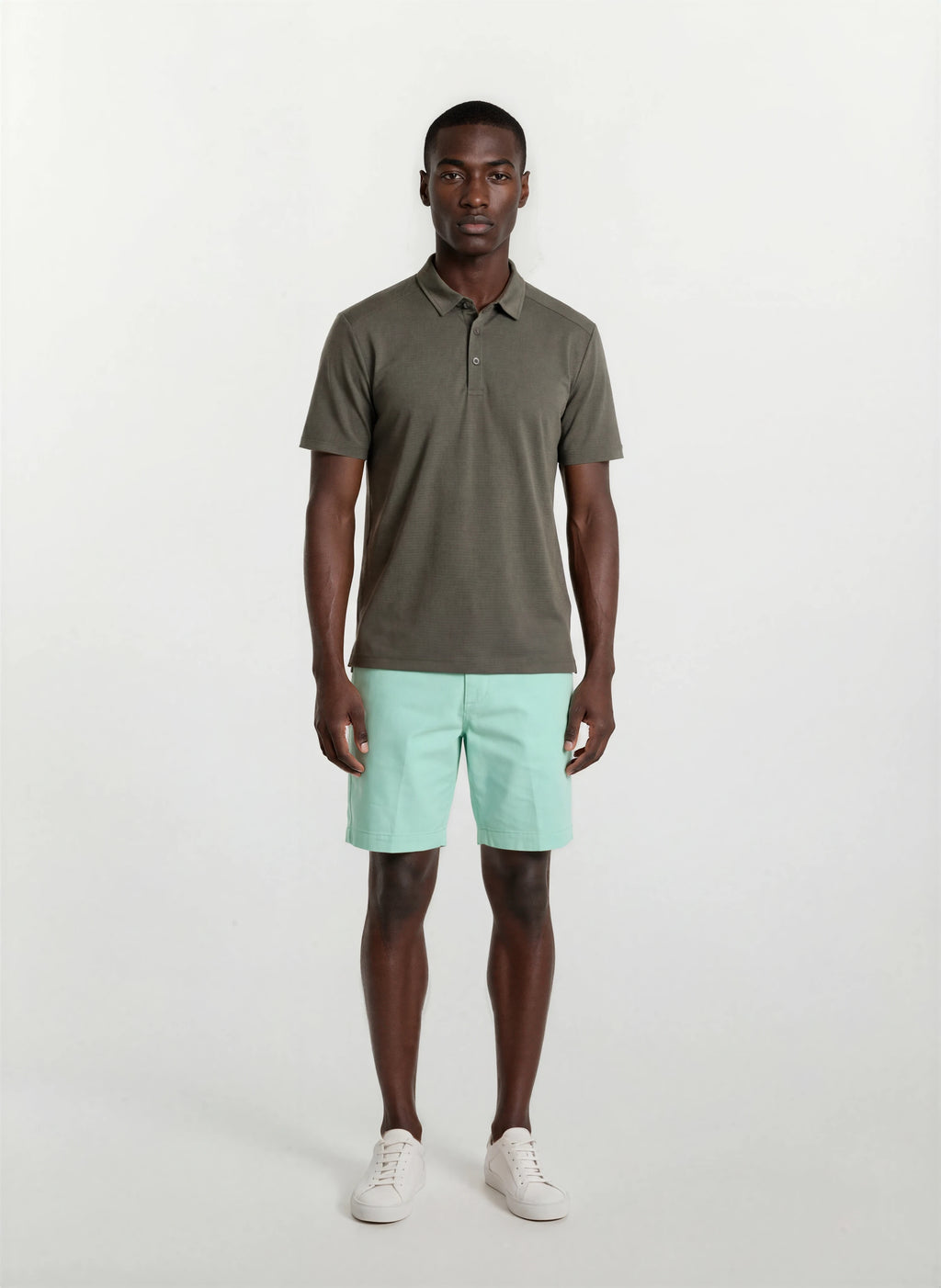 Cotton Tencel Garment Dyed Flat Front Short