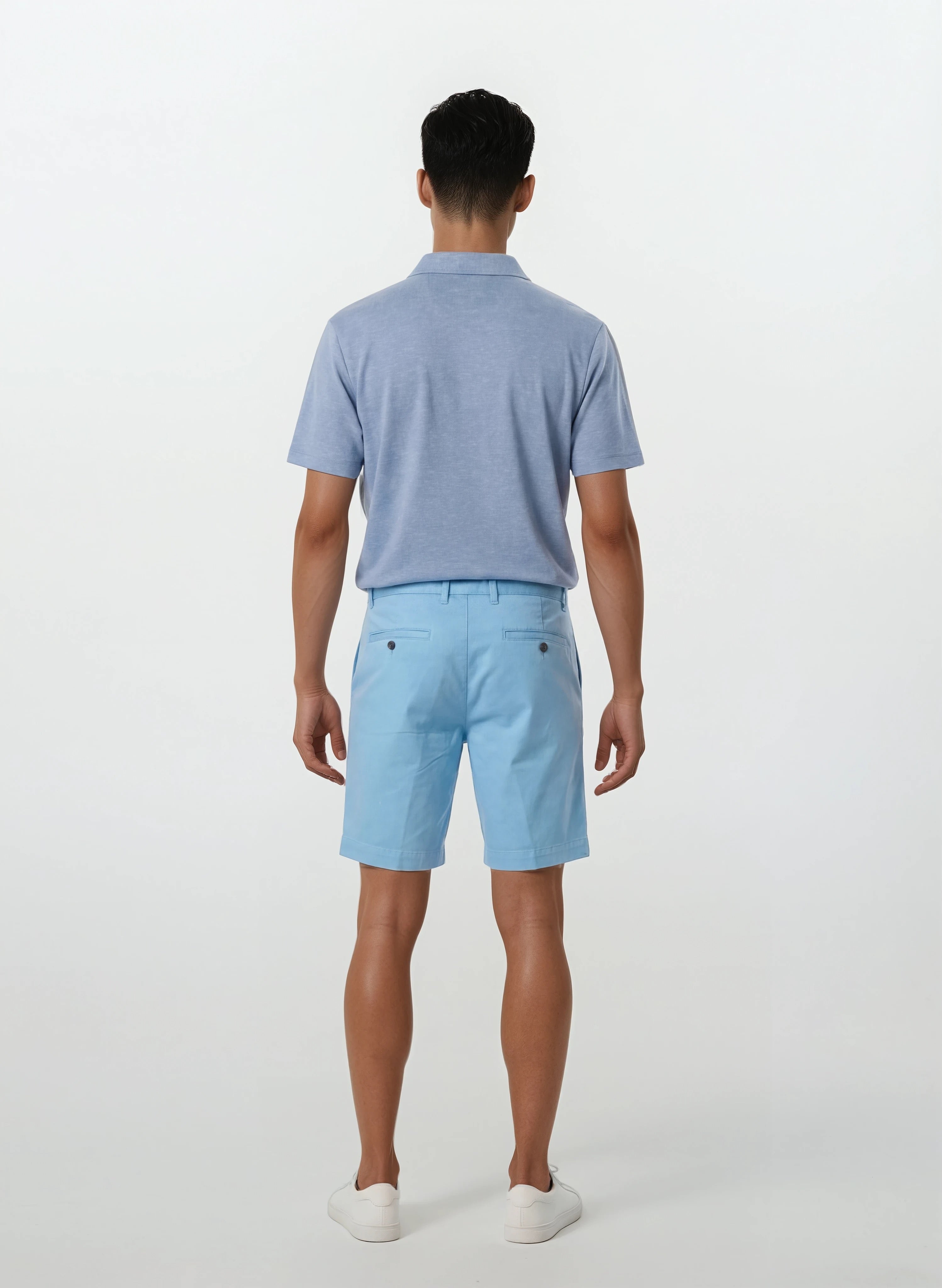 Cotton Tencel Garment Dyed Flat Front Short