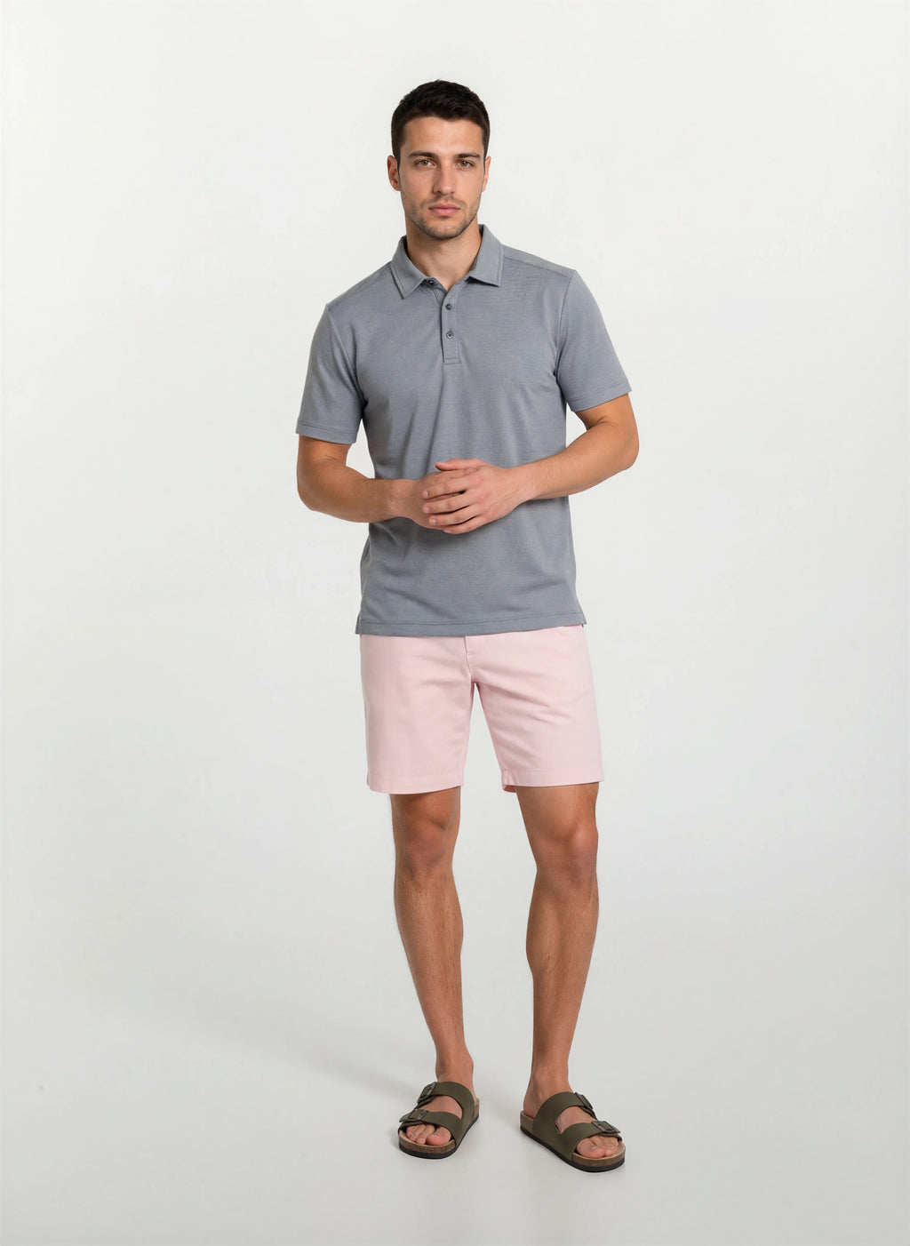 Cotton Tencel Garment Dyed Flat Front Short