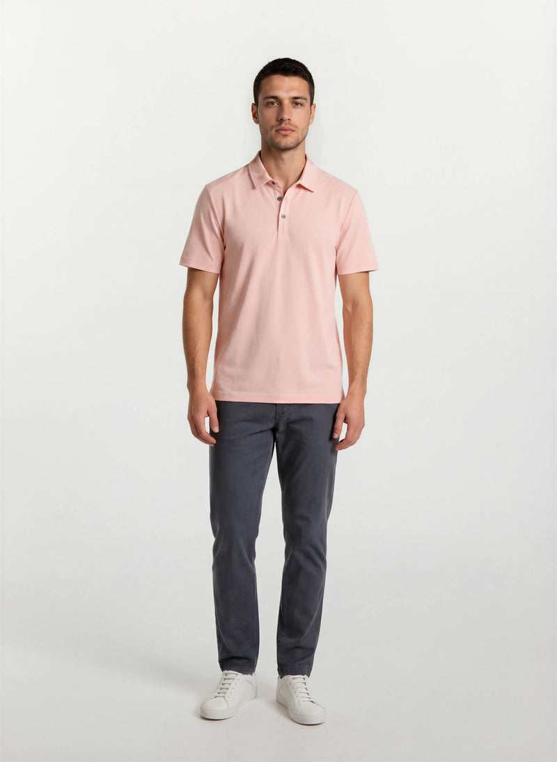 Pinweave Hybrid Stretch Polo - Pink